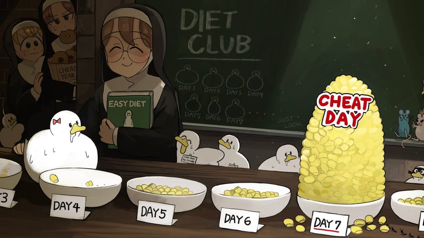 clumsy nun, glasses nun, and hungry nun (little nuns) drawn by diva_(hyxpk)