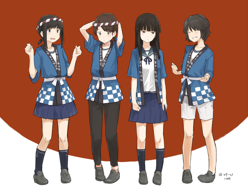 hatsuyuki, miyuki, shirayuki, and fubuki (kantai collection) drawn by kawashina_(momen_silicon)