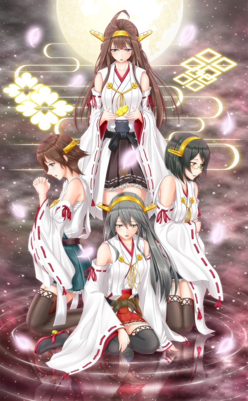 kongou, haruna, hiei, and kirishima (kantai collection) drawn by k2-atelier