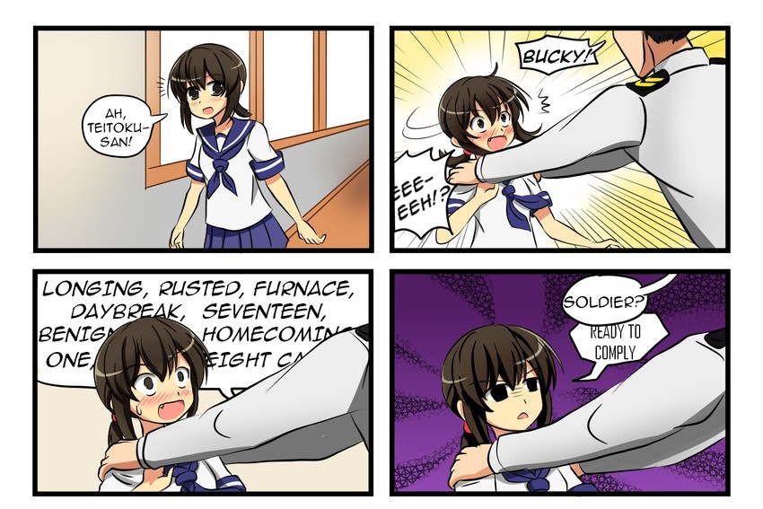 admiral, fubuki, captain america, bucky barnes, and winter soldier (kantai collection and 4 more) drawn by setia_pradipta