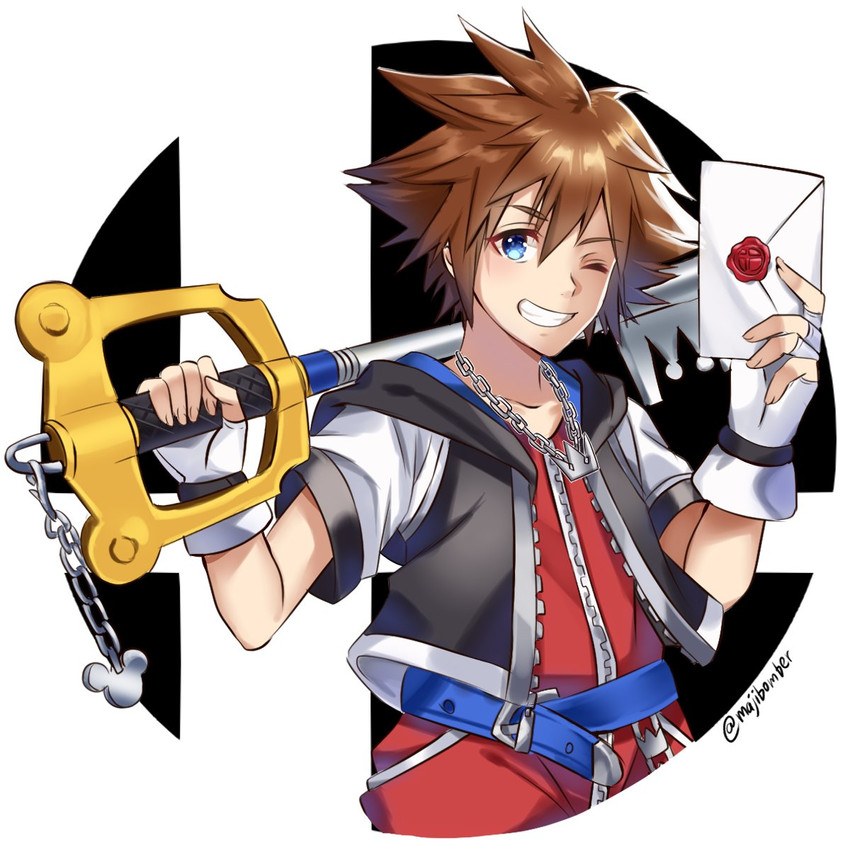 sora (super smash bros. and 2 more) drawn by maji_(majibomber)