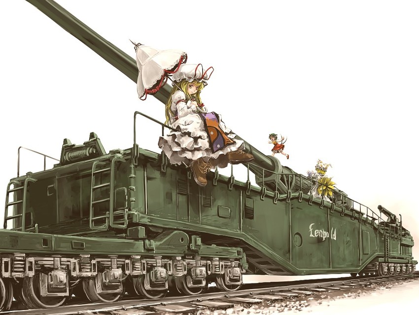 yakumo yukari, yakumo ran, and chen (touhou) drawn by chikin