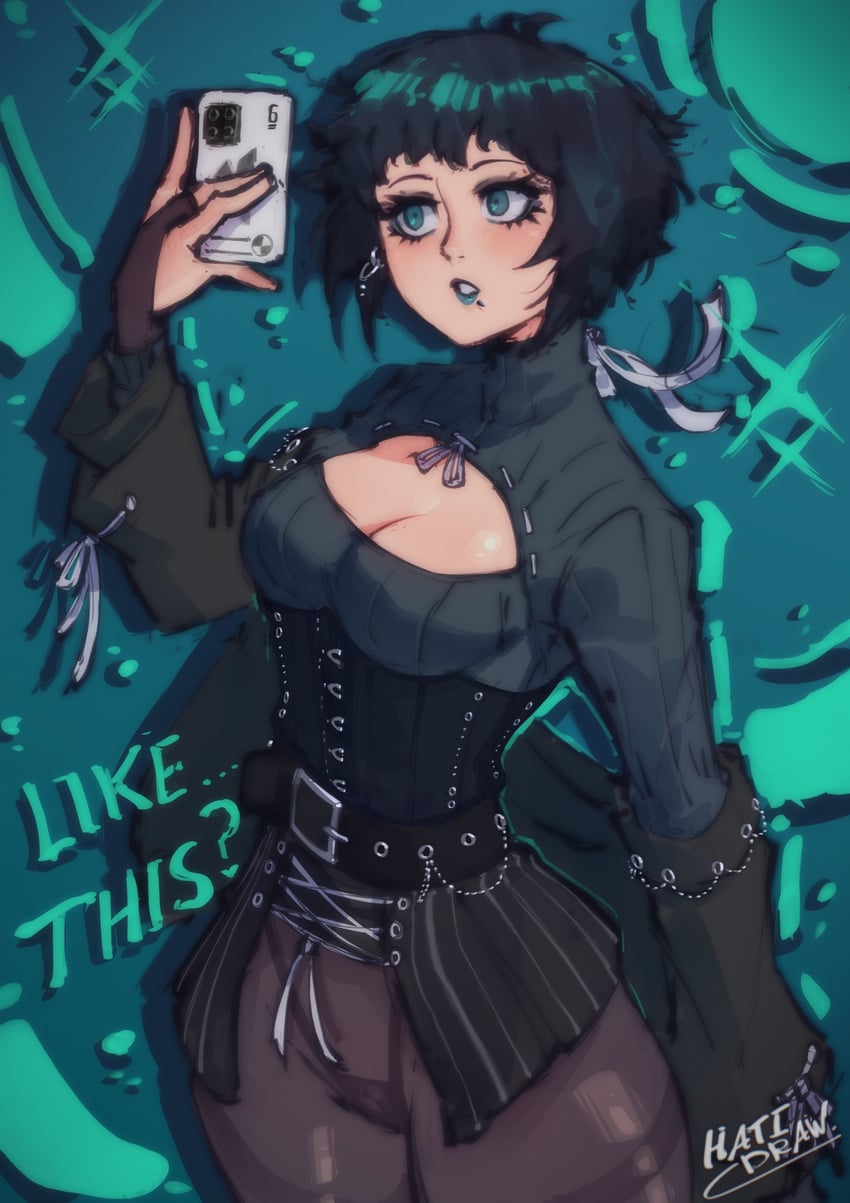 yamagishi fuuka (persona and 1 more) drawn by hatidraw