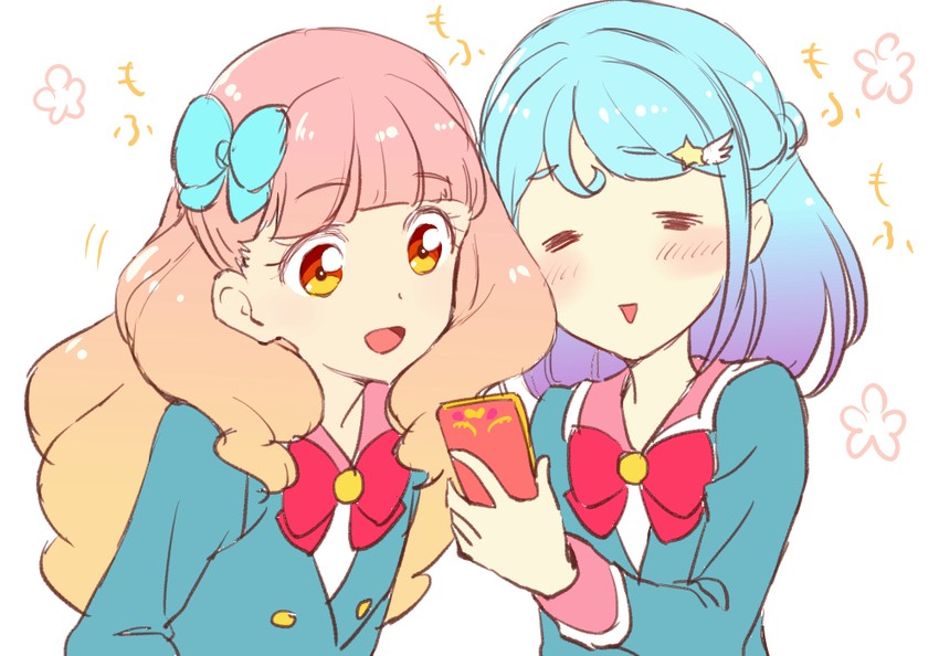 yuki aine and minato mio (aikatsu! and 1 more) drawn by sbs