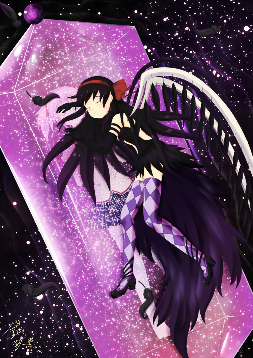 akemi homura, kaname madoka, and akuma homura (mahou shoujo madoka magica and 1 more) drawn by xiangzhi_weiya