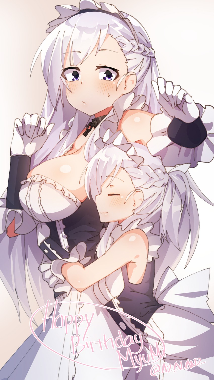 belfast and little bel (azur lane) drawn by tilt-shift_(azalanz)