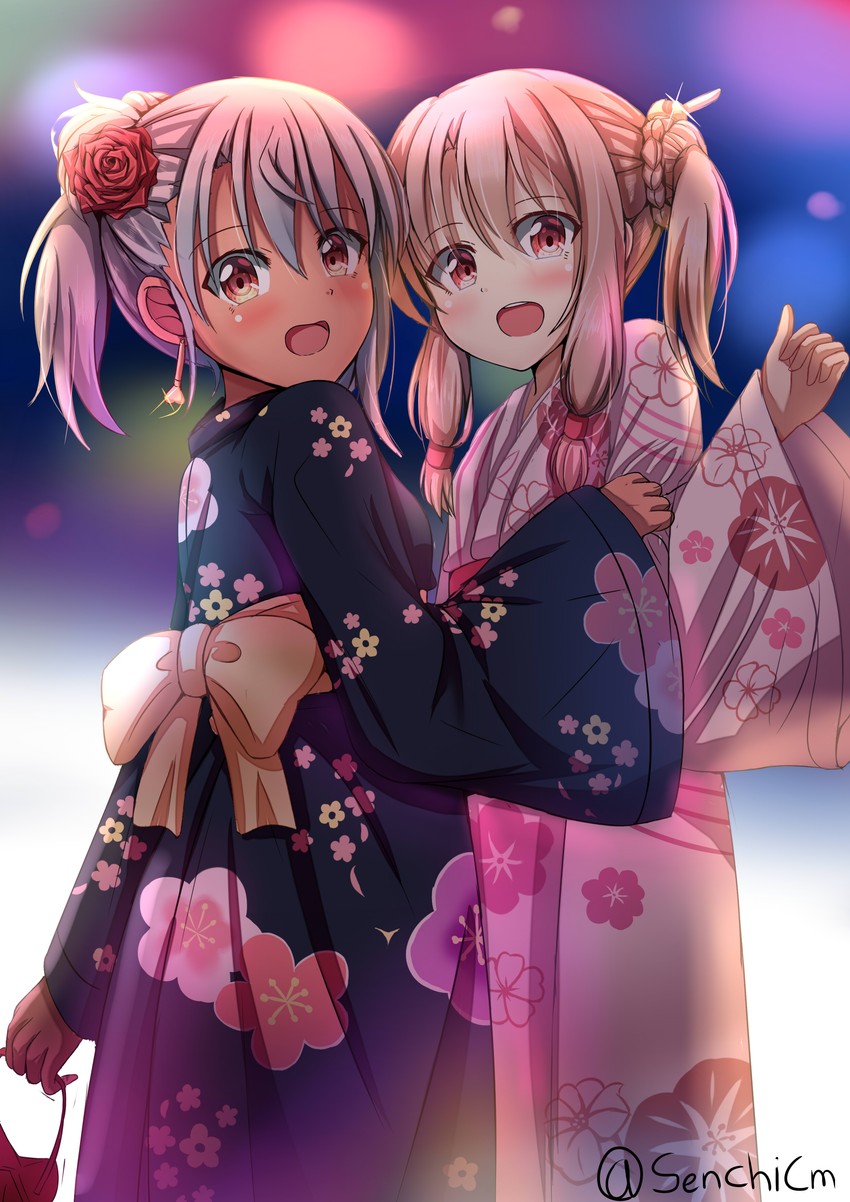illyasviel von einzbern and chloe von einzbern (fate and 1 more) drawn by senchimee