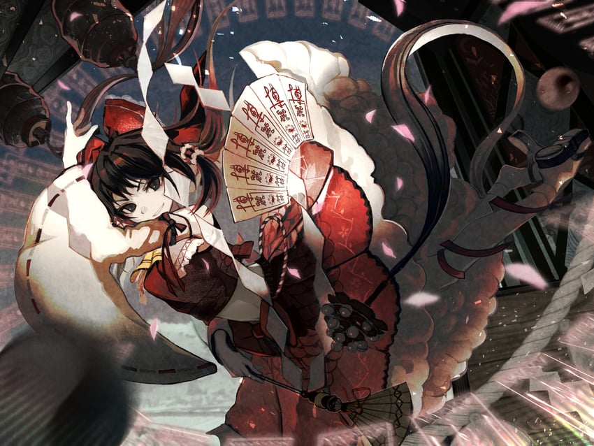 hakurei reimu (touhou) drawn by pusan0918