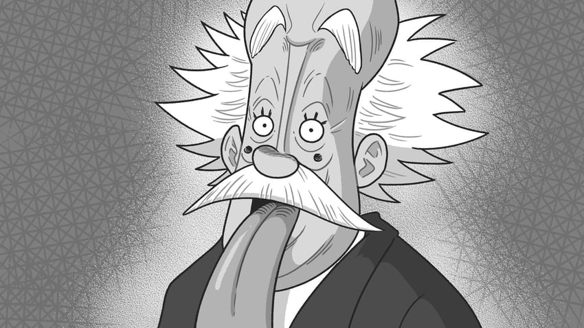 dr. vegapunk and albert einstein (one piece) drawn by steve_yurko