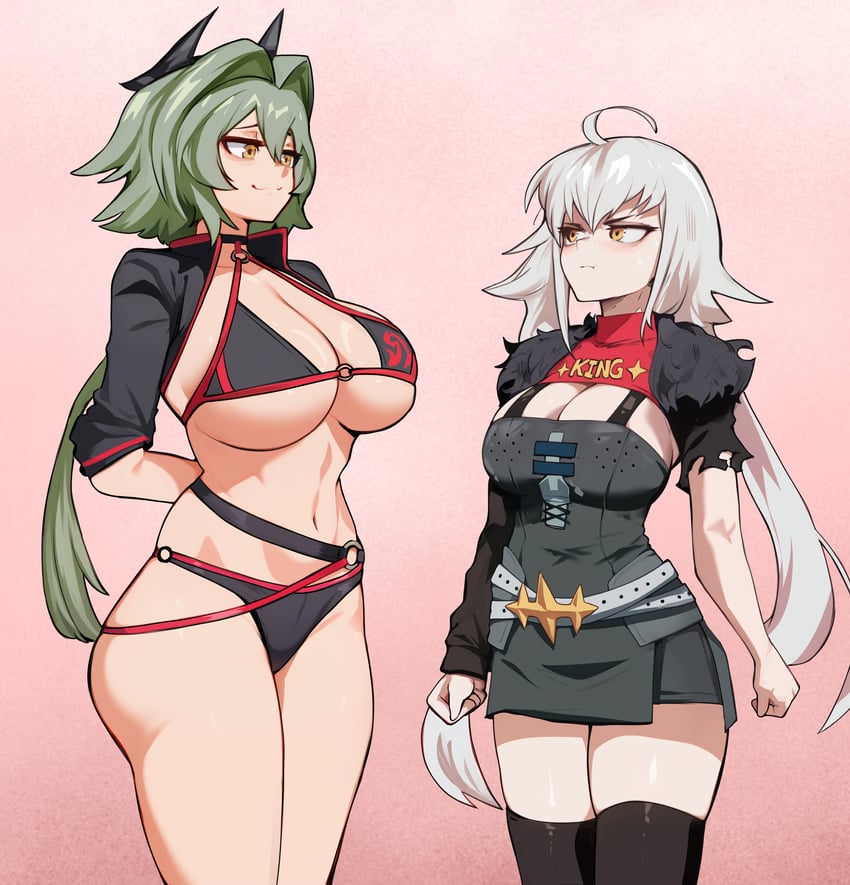 jeanne d'arc alter and caesar king (fate and 2 more) drawn by someone_(someone199912)