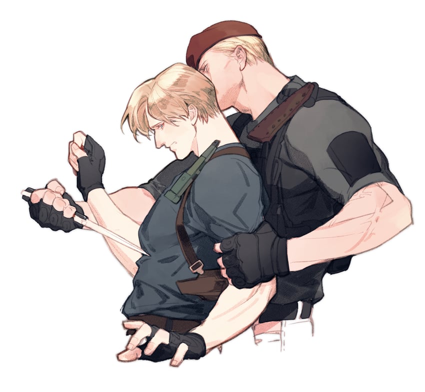 leon s. kennedy and jack krauser (resident evil and 1 more) drawn by vetania