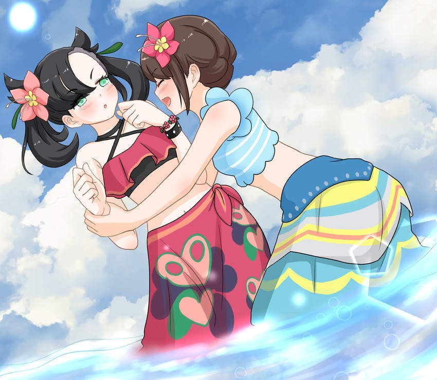 marnie and gloria (pokemon and 1 more) drawn by kurosawa_karura