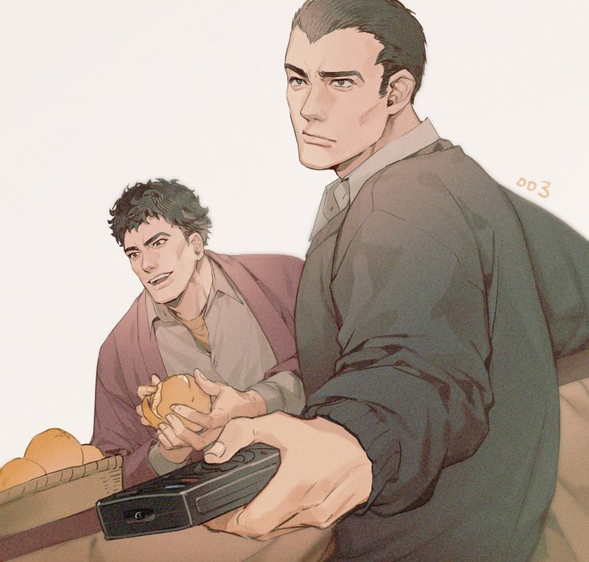 yokomizo jugo and yokomizo sango (meitantei conan) drawn by yoshicha