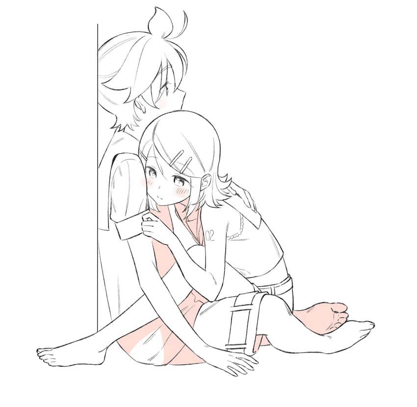 kagamine rin and kagamine len (vocaloid) drawn by bon_bon_eee