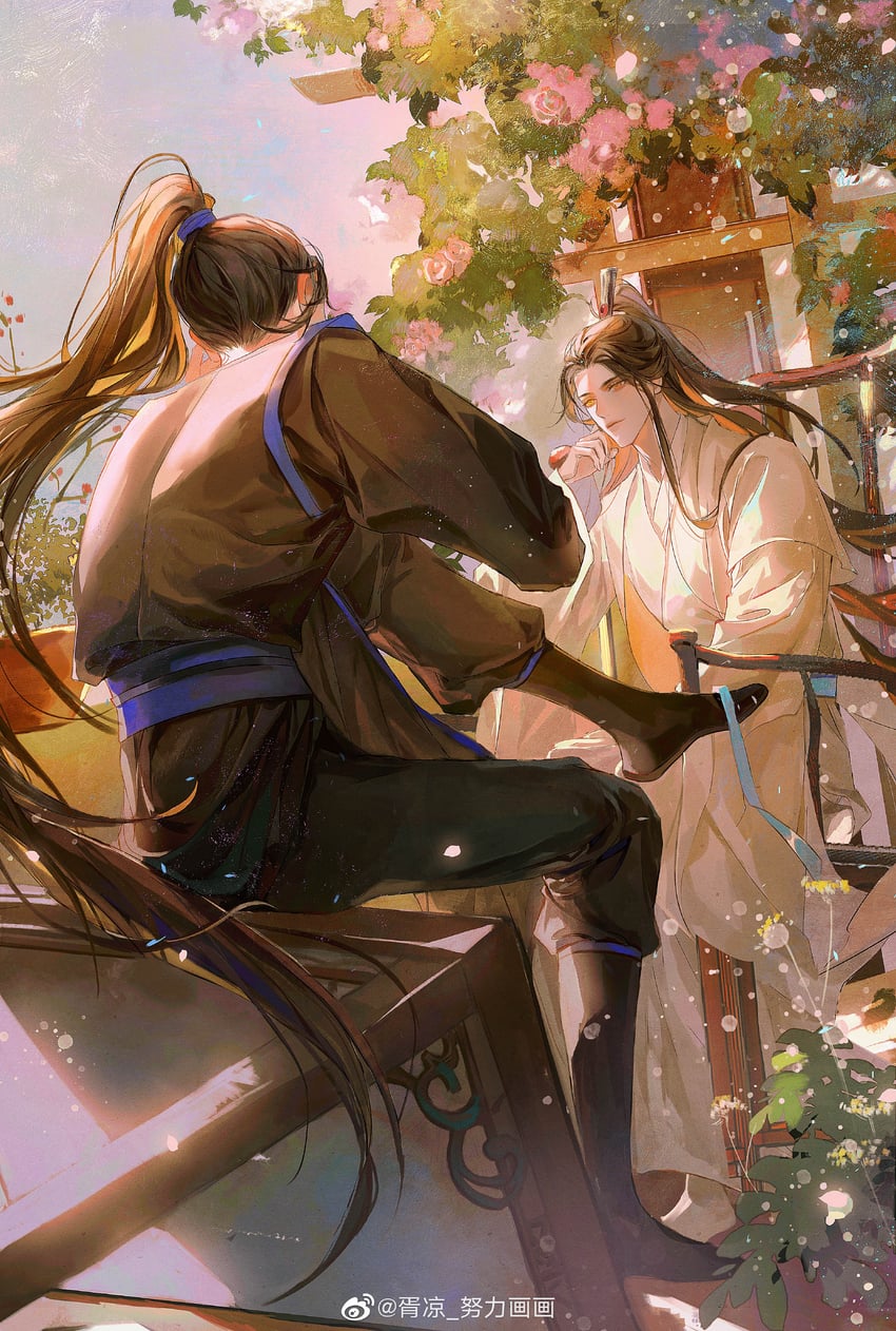 chu wanning and mo ran (erha he ta de bai mao shizun) drawn by xu_liang