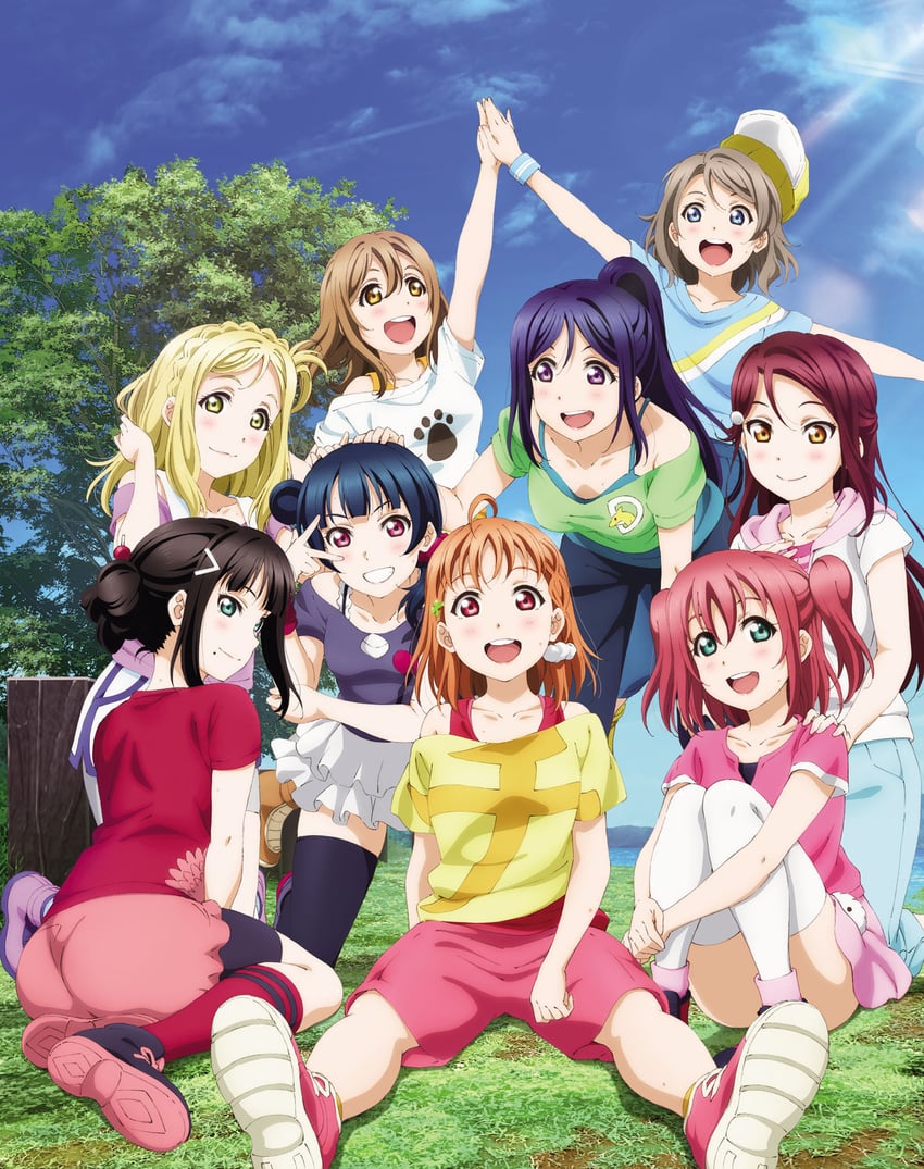 watanabe you, tsushima yoshiko, sakurauchi riko, takami chika, matsuura kanan, and 4 more (love live! and 1 more)