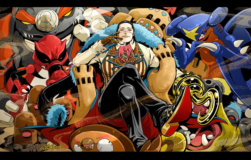 garchomp, crocodile, dugtrio, stunfisk, krookodile, and 3 more (pokemon and 1 more) drawn by biliken