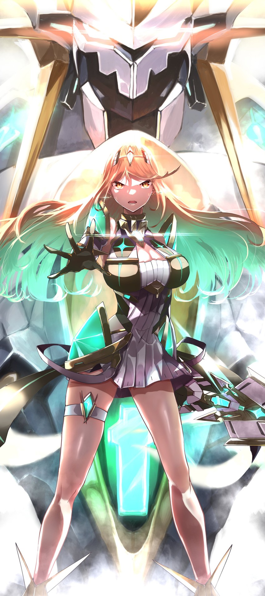 mythra and siren (xenoblade chronicles and 1 more) drawn by risumi_(taka-fallcherryblossom)