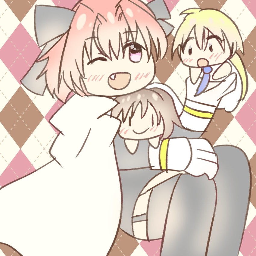 jeanne d'arc, astolfo, and sieg (fate and 1 more) drawn by makki_(kashipan0219)
