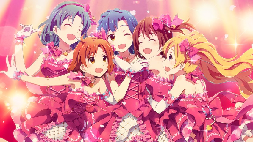 nanao yuriko, kasuga mirai, tokugawa matsuri, emily stewart, and yabuki kana (idolmaster and 2 more) drawn by yuuki_tatsuya