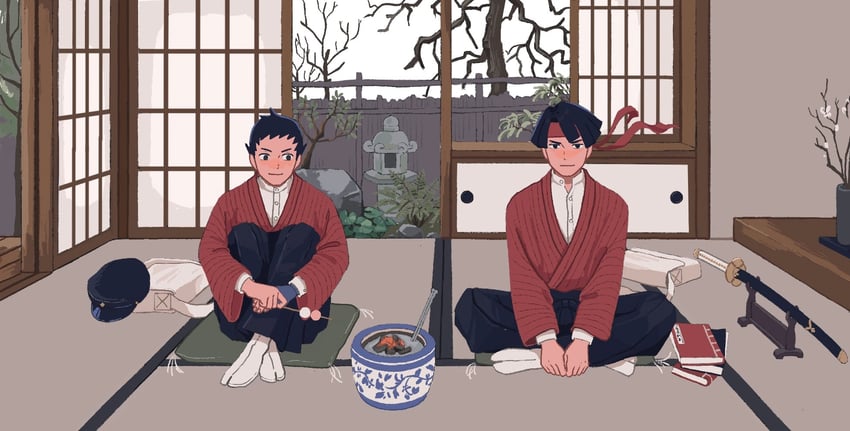 ryunosuke naruhodo and kazuma asogi (ace attorney and 1 more) drawn by 23011620x