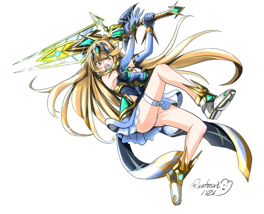 mythra (xenoblade chronicles and 1 more) drawn by sofusan1526