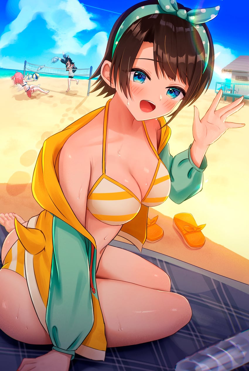 sakura miko, ookami mio, and oozora subaru (hololive) drawn by takotakochan_1006
