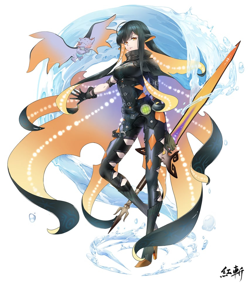 monster hunter and namielle (original and 1 more) drawn by luz_y_sombra