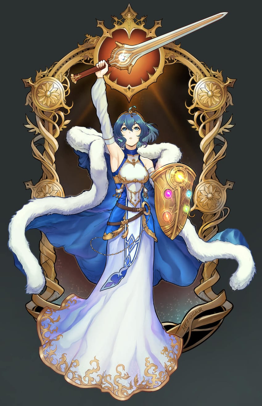 lucina and female morgan (fire emblem and 2 more) drawn by meziosaur