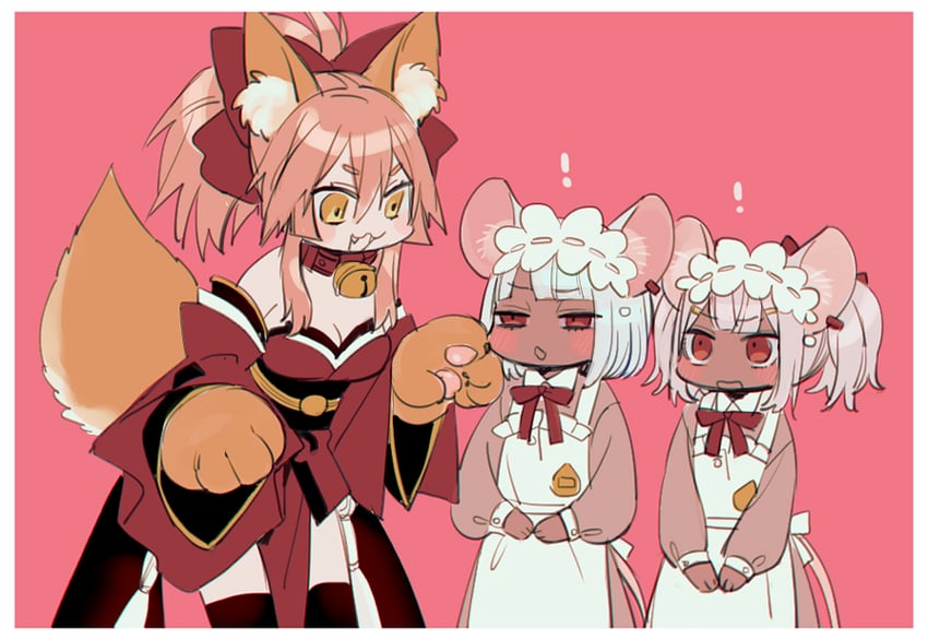 tamamo, tamamo cat, and daikokuten (fate and 1 more) drawn by katagiri_(mighty_swing)