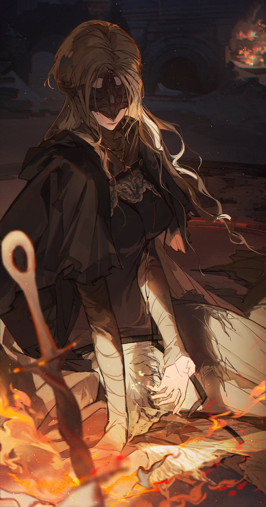 fire keeper (dark souls and 1 more) drawn by satsuya