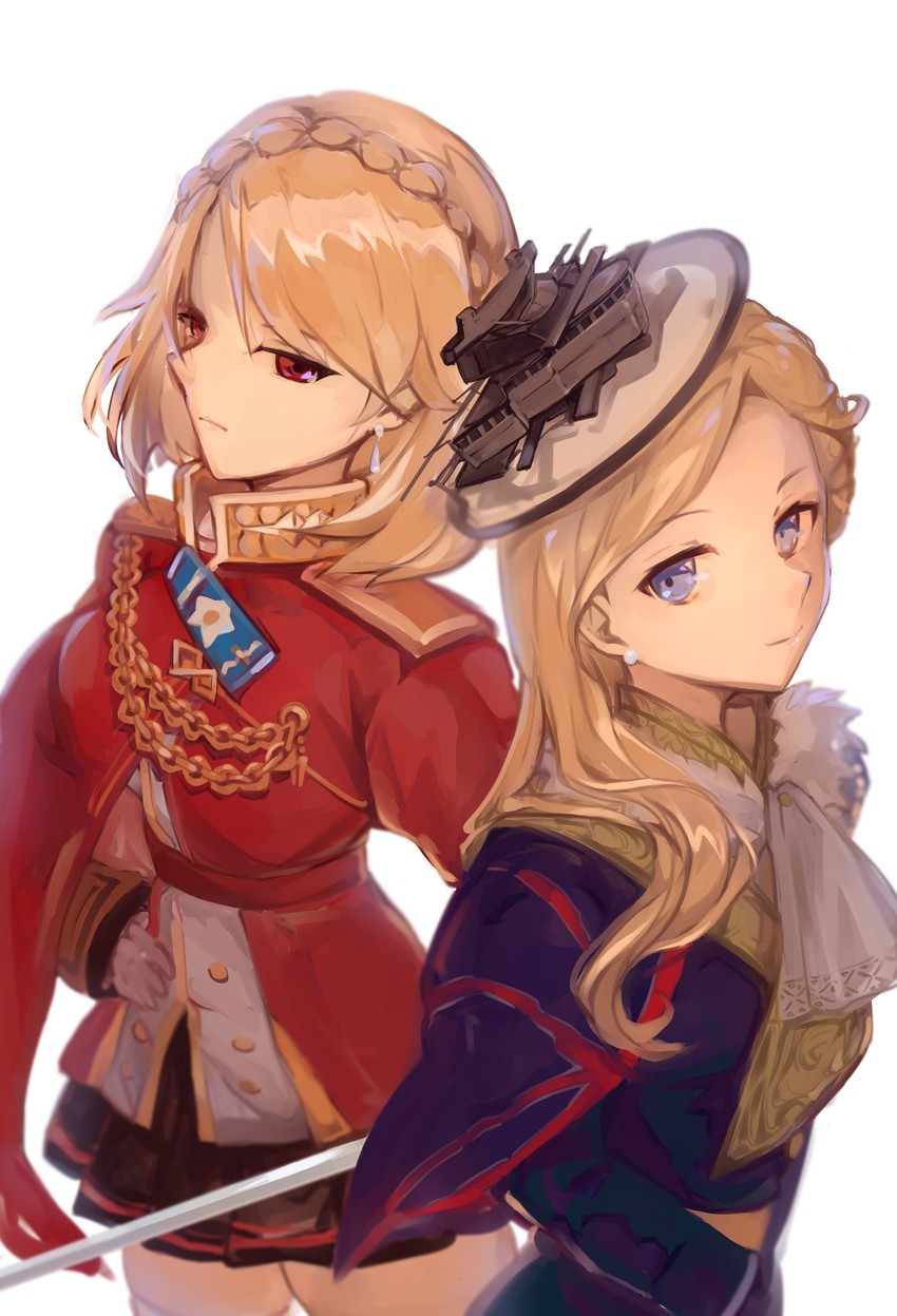hood and prince of wales (azur lane) drawn by shika_(shika0)