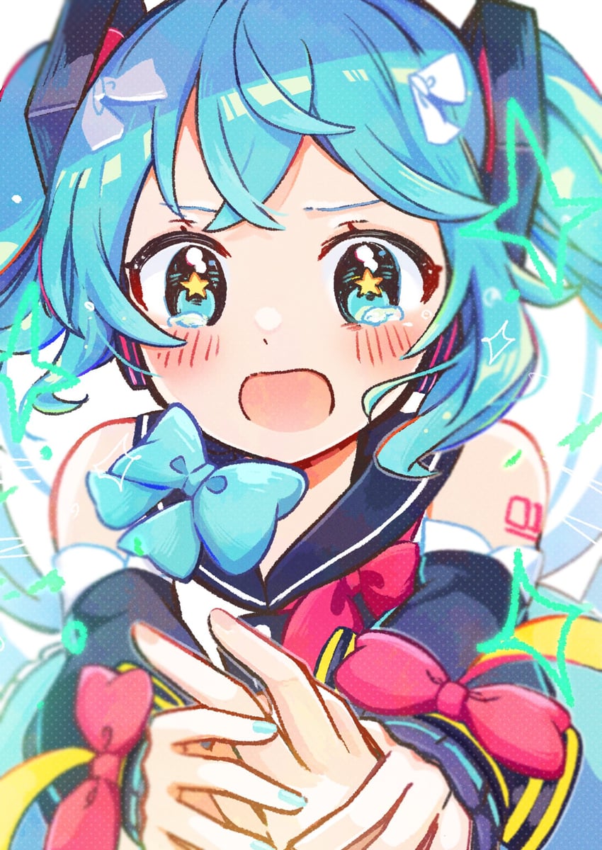 hatsune miku and magical mirai miku (vocaloid and 1 more) drawn by aoiyui