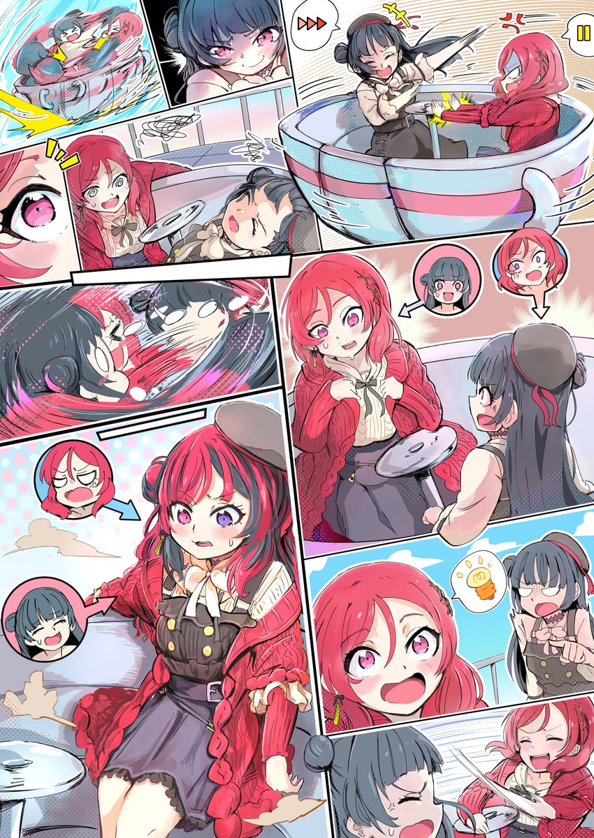 nishikino maki and tsushima yoshiko (love live! and 2 more) drawn by icarus_(2010741)