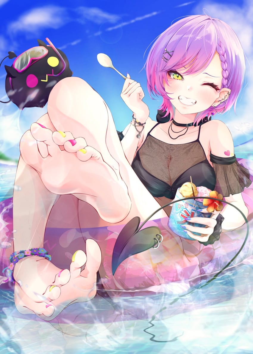 tokoyami towa and bibi (hololive) drawn by knr_rer