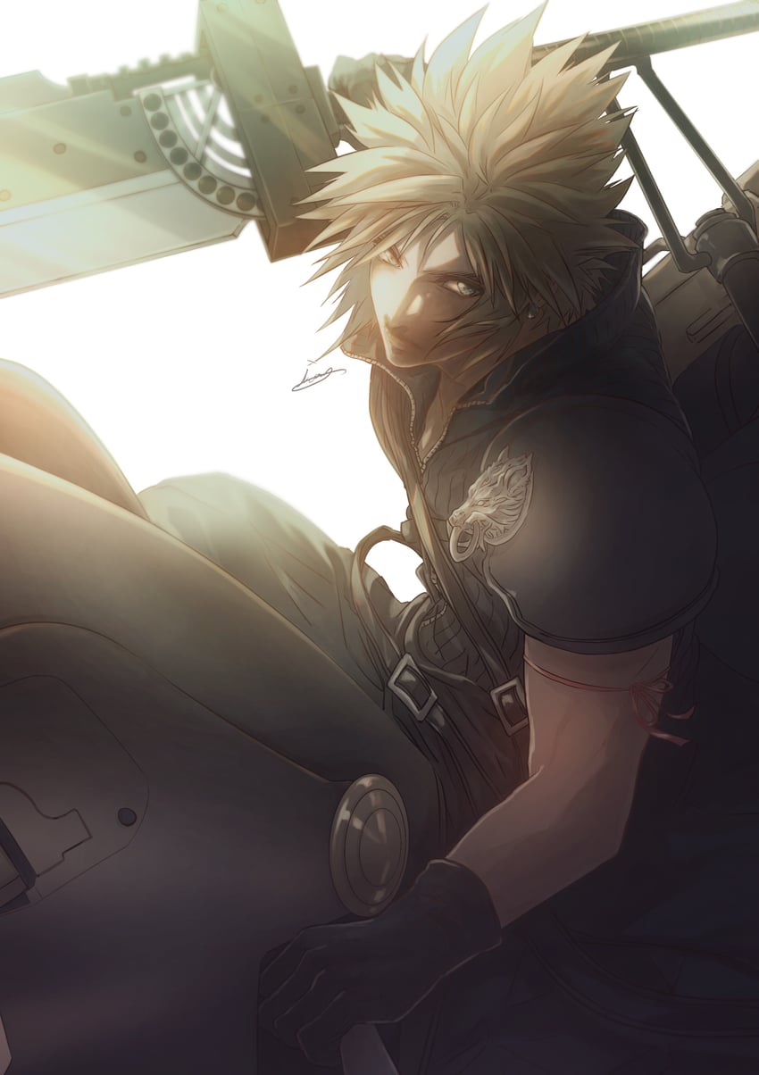cloud strife (final fantasy and 2 more) drawn by moriiiiiiiiiinn