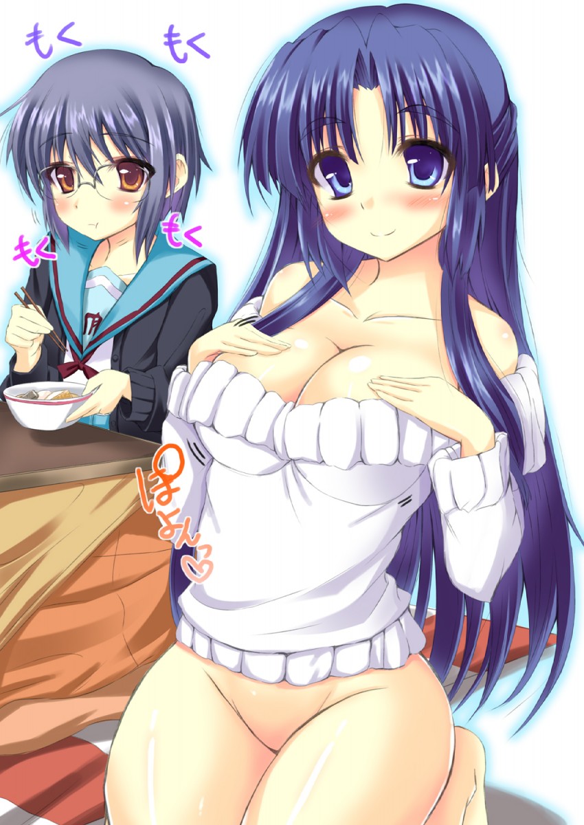 nagato yuki and asakura ryoko (suzumiya haruhi no yuuutsu and 1 more) drawn by kamishiro_ryuu