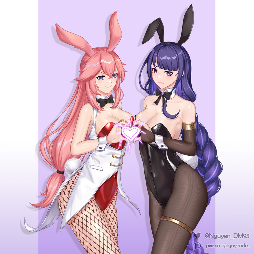 raiden shogun and yae miko (genshin impact) drawn by dm_(nguyen_dm95)