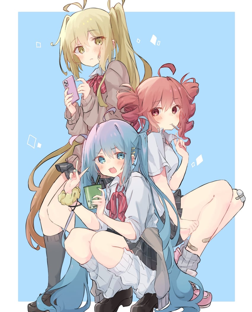 hatsune miku, kasane teto, and akita neru (vocaloid and 2 more) drawn by nekonika_(e102k)