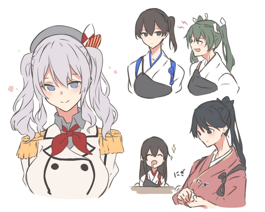 kaga, akagi, zuikaku, kashima, and houshou (kantai collection) drawn by knt02142769