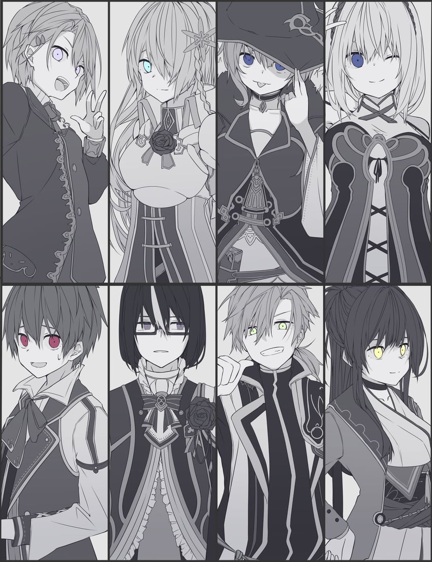 reina, ex, shane, fam, tao, and 3 more (grimms notes) drawn by iumi_urura