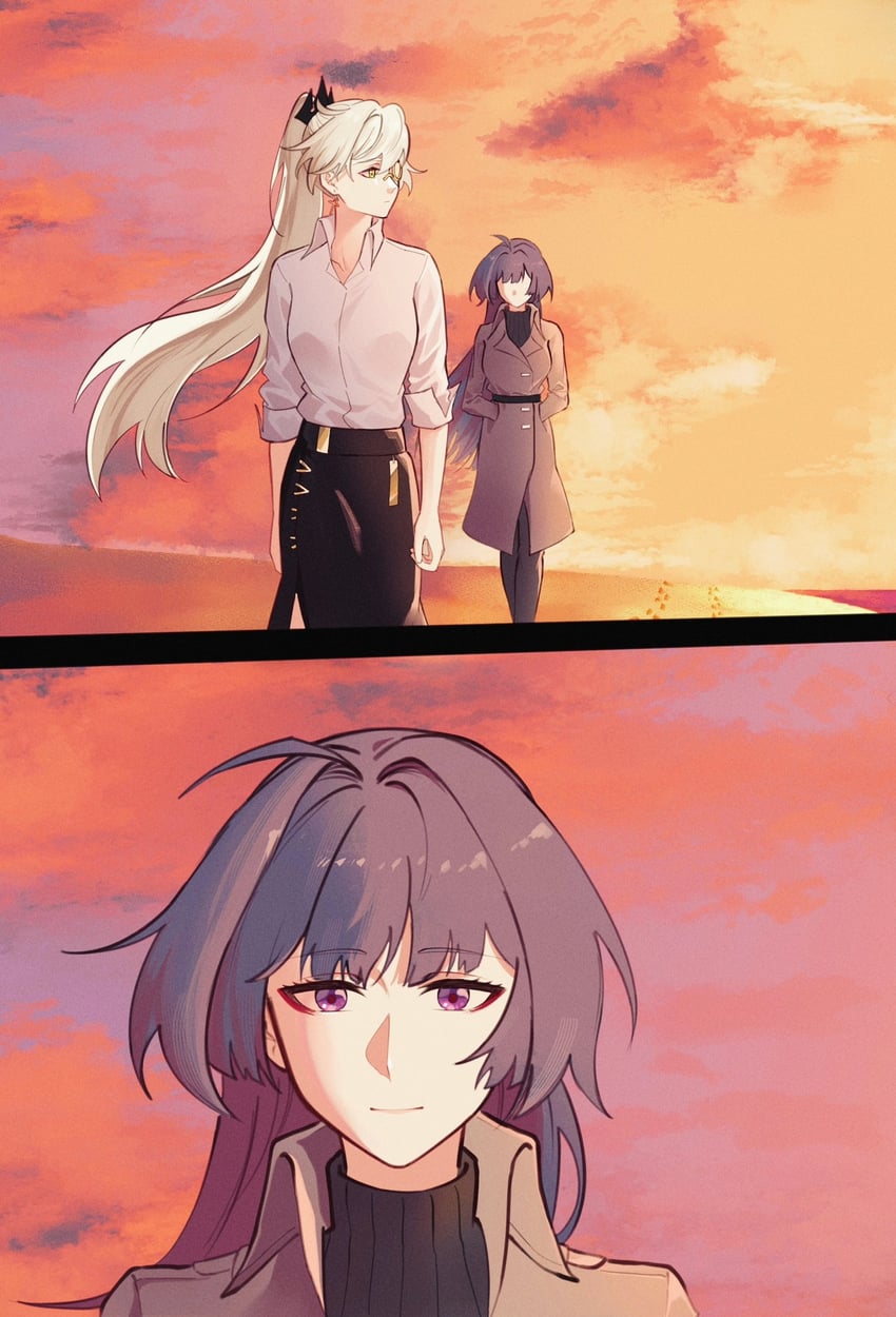 kiana kaslana and raiden mei (honkai and 1 more) drawn by dna_kayoko