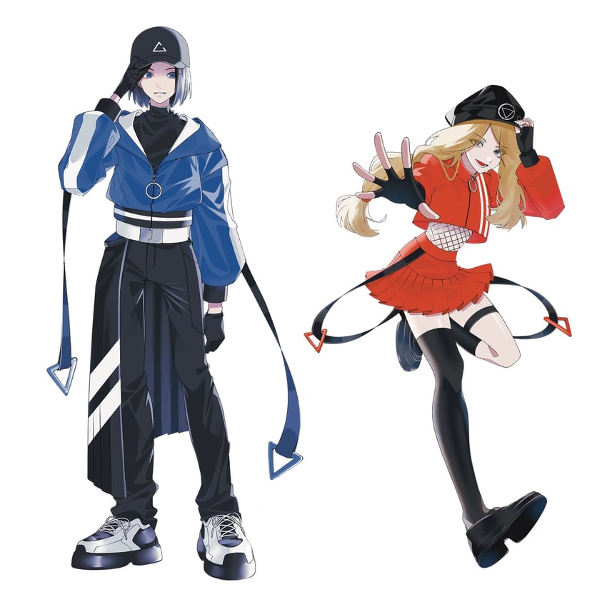 serena and calem (pokemon and 1 more) drawn by kana_(kanna_runa0620)
