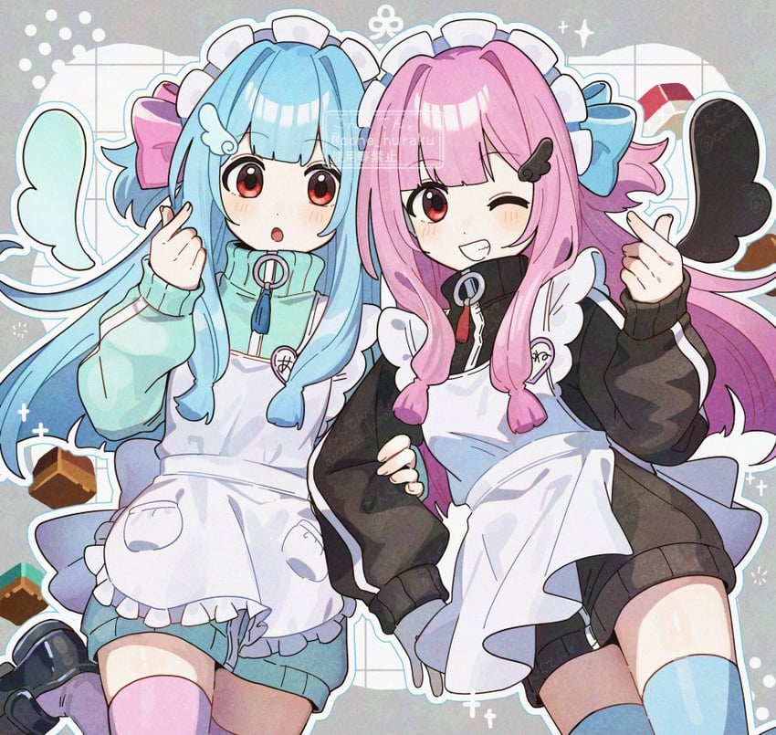 kotonoha akane and kotonoha aoi (voiceroid) drawn by corn_kuten