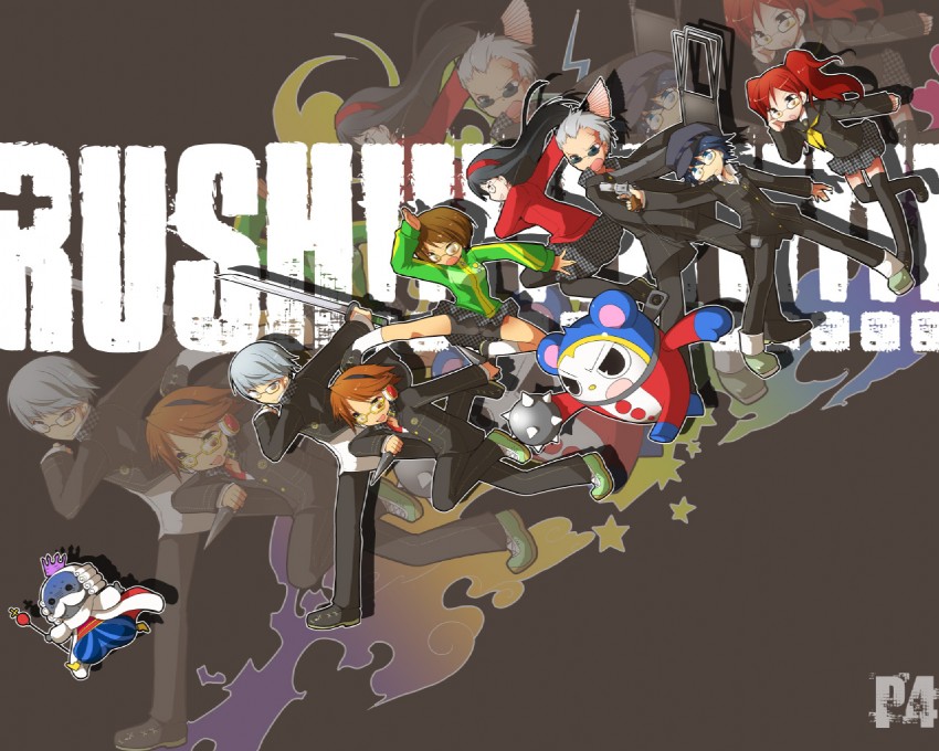 narukami yu, shirogane naoto, satonaka chie, kujikawa rise, amagi yukiko, and 4 more (persona and 1 more) drawn by kamiyoshi_rika