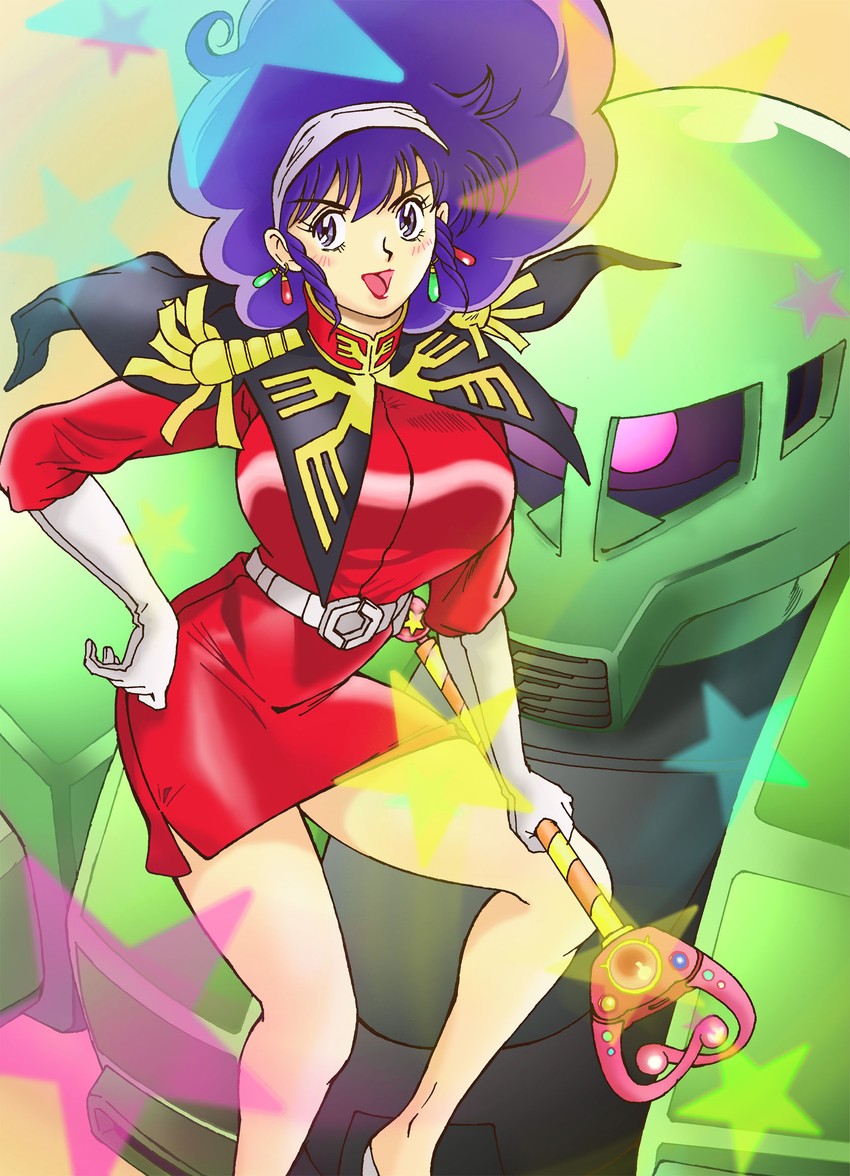 zaku i and blaster mari (gundam and 1 more) drawn by kujira_gunsou