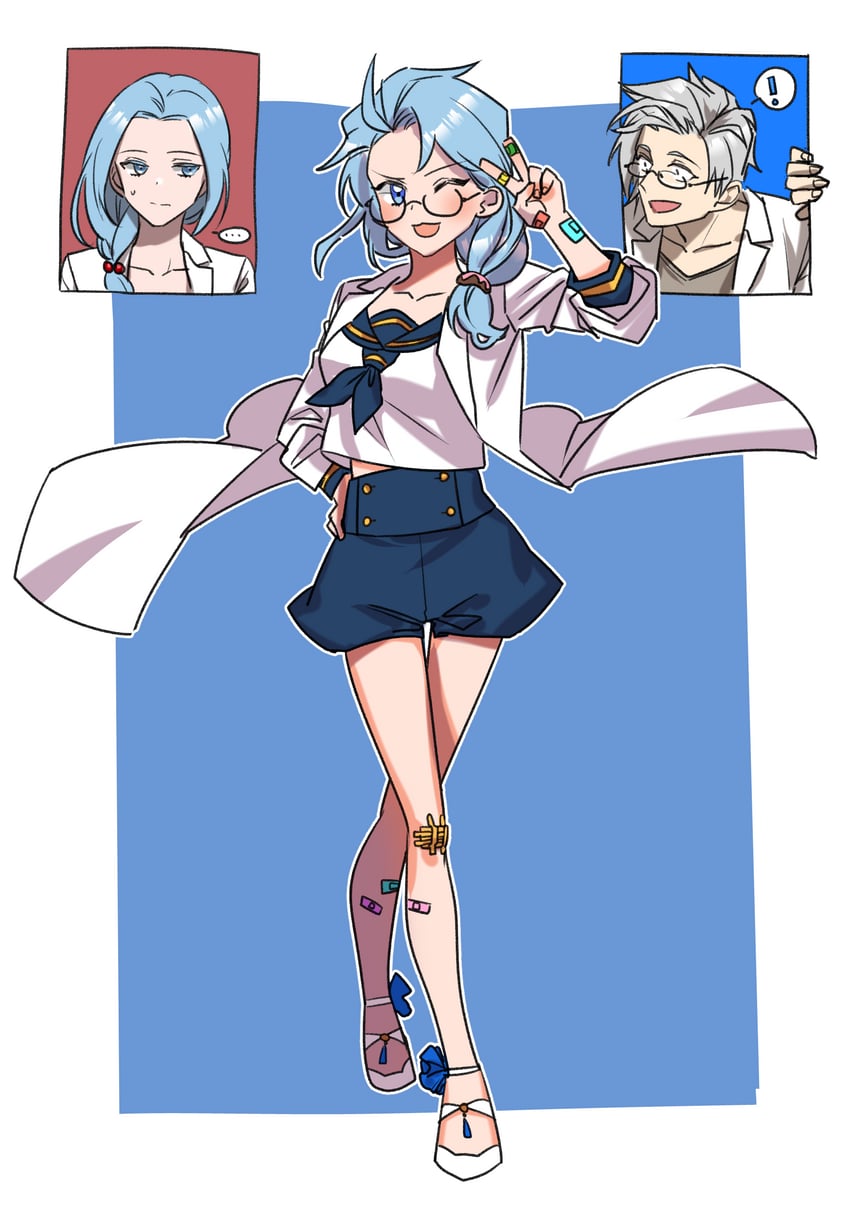 kanou aogu and enomoto noa (saibou shinkyoku) drawn by aken