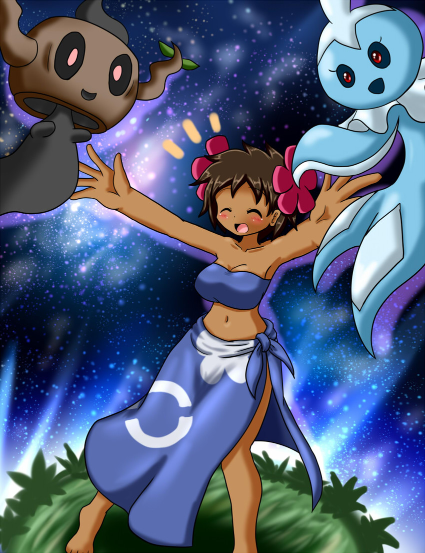 phantump, phoebe, and frillish (pokemon and 4 more) drawn by lila_icicle