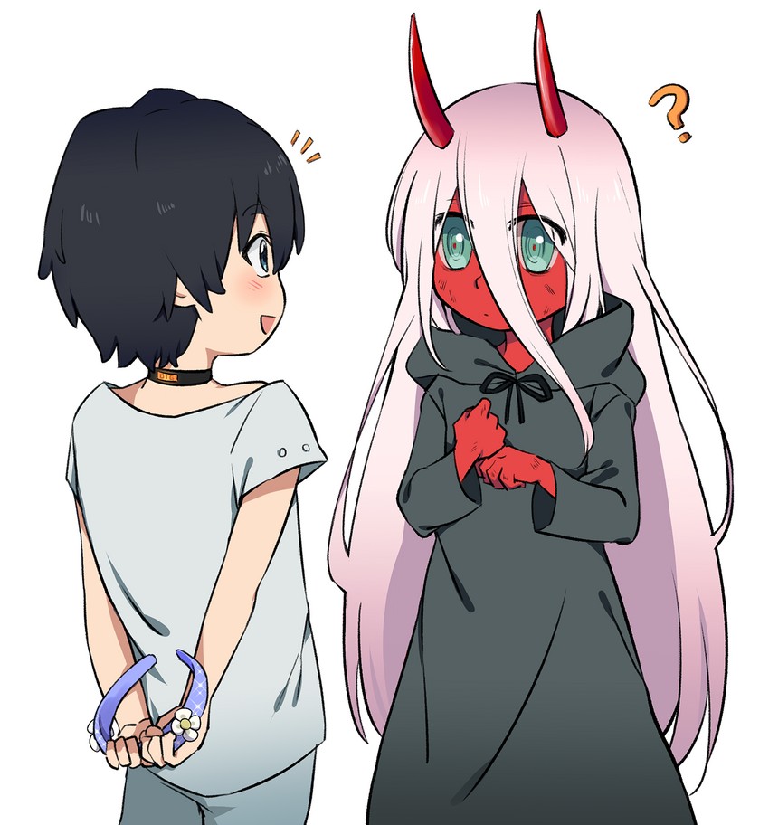 zero two and hiro (darling in the franxx) drawn by k_016002