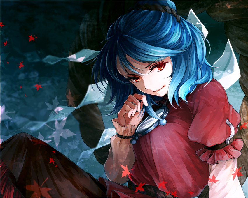 Anime girl blue hair blue eyes